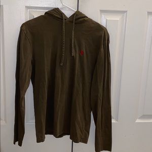 Military green long sleeve Polo